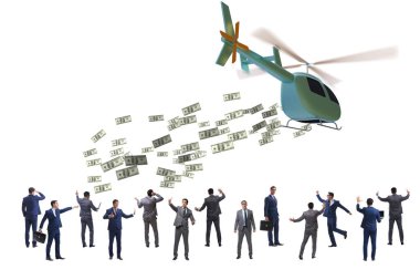 Helikopter para konseptinde iş adamı