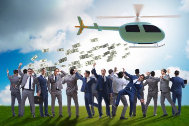 Helikopter para konseptinde iş adamı