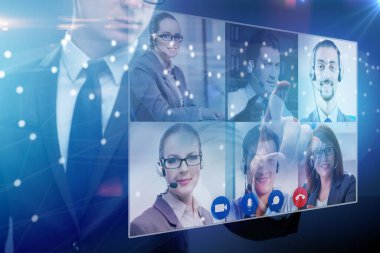 Salgın sırasında uzak video konferansı kavramı