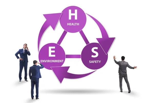 Concepto HSE para el entorno de seguridad sanitaria con empresario —  Fotos de Stock