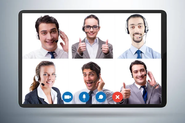 Concepto de colaboración virtual a través de videoconferencia —  Fotos de Stock