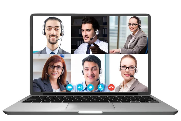 Conceito de colaboração virtual por videoconferência — Fotografia de Stock