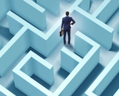 İşadamı labirentten kaçmaya çalışıyor.