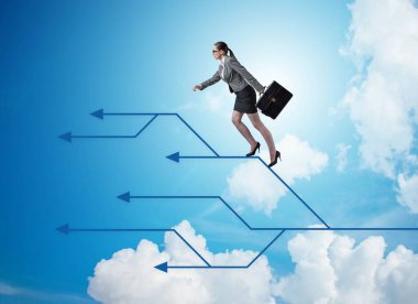 İş adamı farklı kariyer yolları seçiyor.