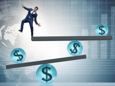 Finansal dolar kavramını dengeleyen işadamı