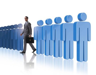 Kalabalık konseptinden iş adamının öne çıkması