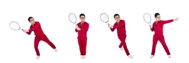 Beyaz tenisçi komik.