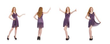 Beyaz arka planda izole edilmiş bir kadın