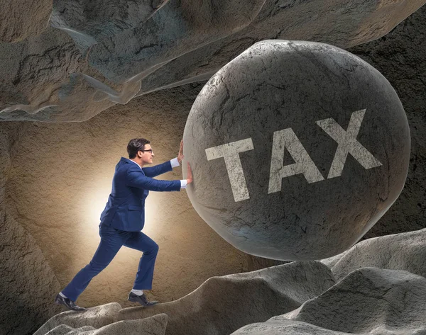 O empresário em altos impostos conceito de negócio — Fotografia de Stock