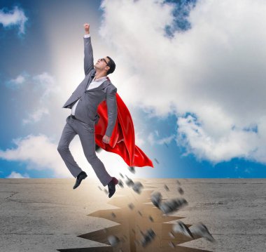 Süper kahraman iş adamı zor durumdan kaçıyor.