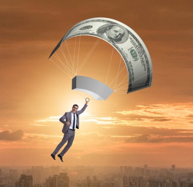 Altın Paraşüt Konseptinde İşadamı