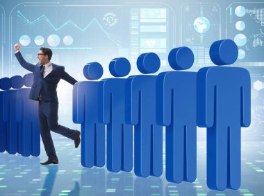 Kalabalık konseptinden iş adamının öne çıkması