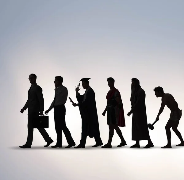 Progression of man mankind from ancient to modern — Stock Photo, Image