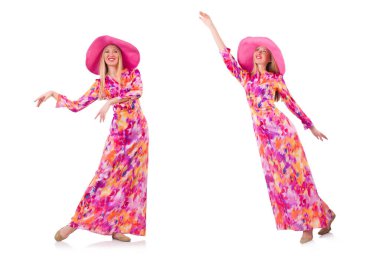 Panama şapkalı kadın, beyaz tenli.