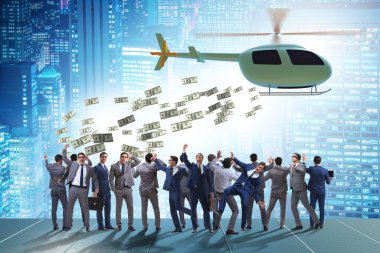 Helikopter para konseptinde iş adamı