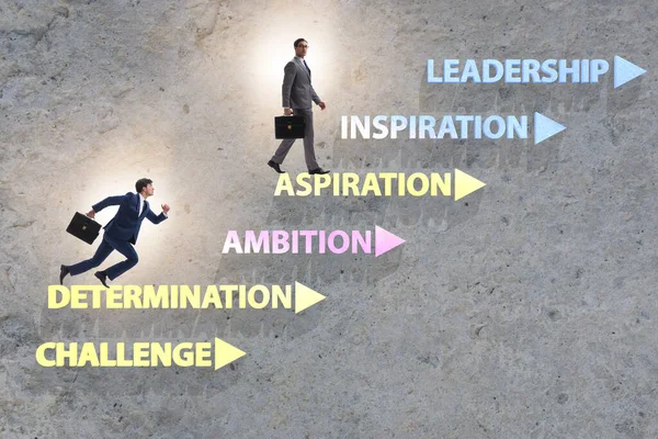 Empresário escalada carreira escada fatores de sucesso — Fotografia de Stock