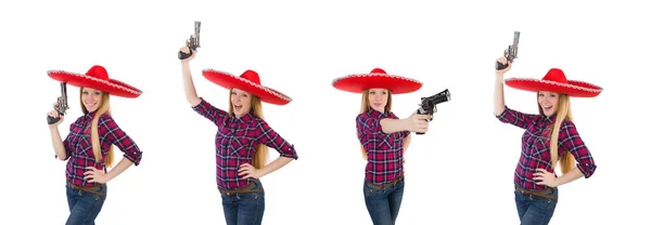 Divertente messicano con sombrero in concetto — Foto Stock