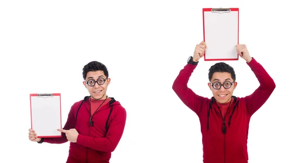 Funny sportsman isolated on white — Stock Image Funny sportsman isolated on white Stock Photo