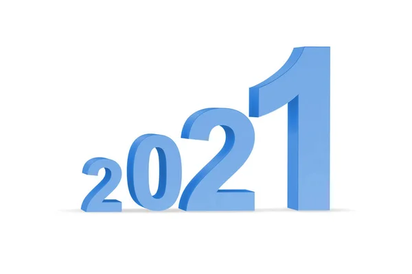 Concept van het jaar 2021 met nummers - 3d rendering — Stockfoto