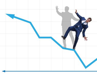 İş adamı ve iş konseptindeki gölgesi