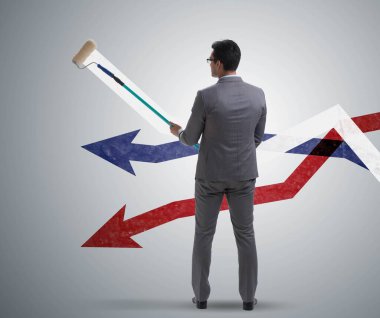 The businessman drawing charts in forecasting concept