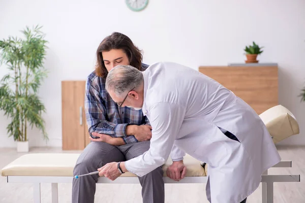 Young male patient visiting experienced doctor neurologist — Stock Photo, Image