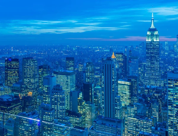 Blick auf New York Manhattan bei Sonnenuntergang — Stockfoto