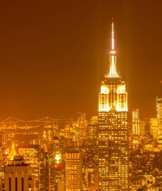 Günbatımında New York Manhattan manzarası