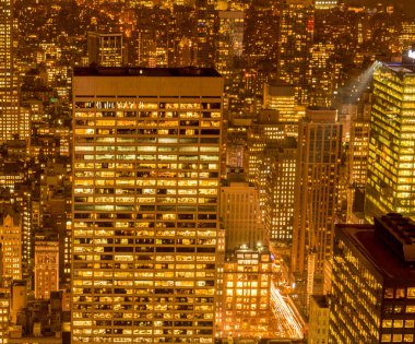 Günbatımında New York Manhattan manzarası