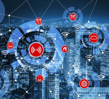 Şehirdeki şeylerin internet konsepti