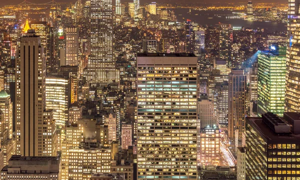 Vue de New York Manhattan pendant les heures de coucher du soleil — Photo