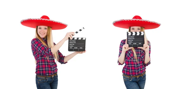 Rolig mexikanska med sombrero i koncept — Stockfoto