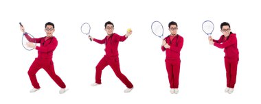 Beyaz tenisçi komik.