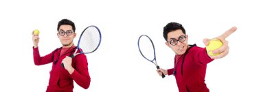 Beyaz tenisçi komik.