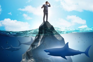 Hava tahminleri ve iş planlama konsepti işadamı