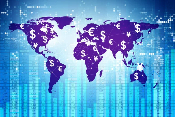 Concepto global de transferencia e intercambio de dinero — Foto de Stock