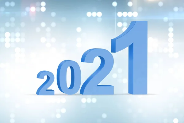 Έννοια του έτους 2021 με αριθμούς - 3d απόδοση — Φωτογραφία Αρχείου