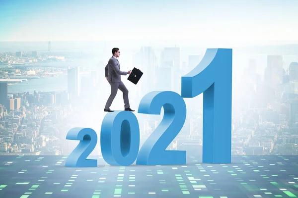 Tillväxtkoncept med övergång mellan 2020 och 2021 — Stockfoto