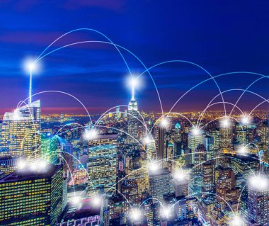 Şehirdeki şeylerin internet konsepti