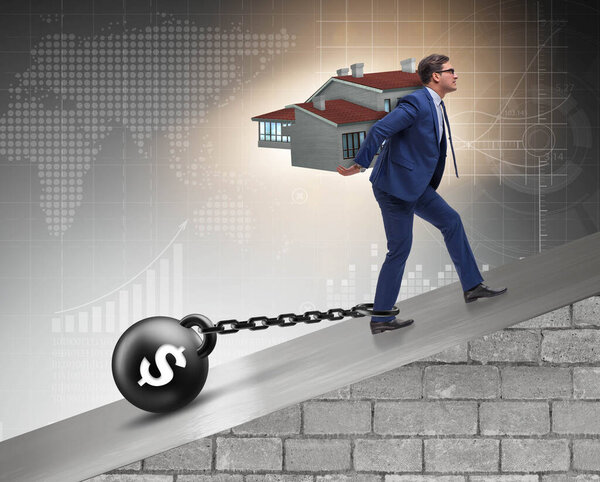 Бизнесмен в концепции ипотечного кредитования