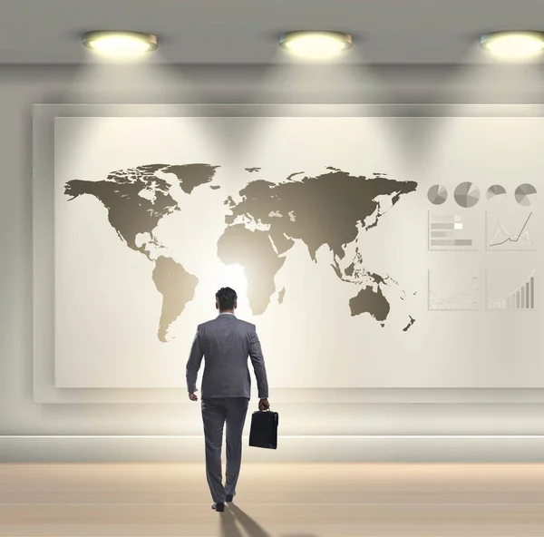 Zakenman in globaal business concept — Stockfoto