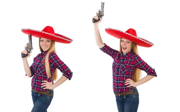 Mexicano engraçado com sombrero em conceito — Fotografia de Stock