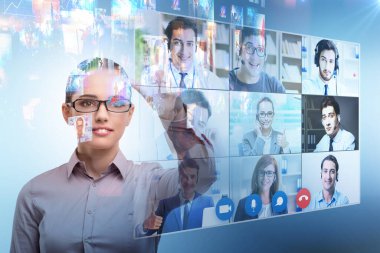 Salgın sırasında uzak video konferansı kavramı