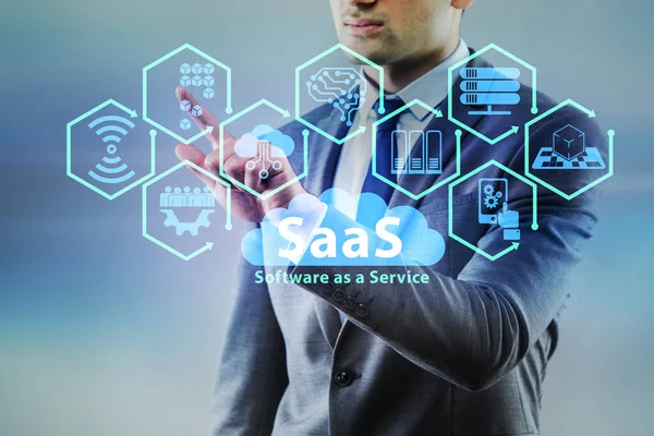 Software as a service - SaaS concept with businessman