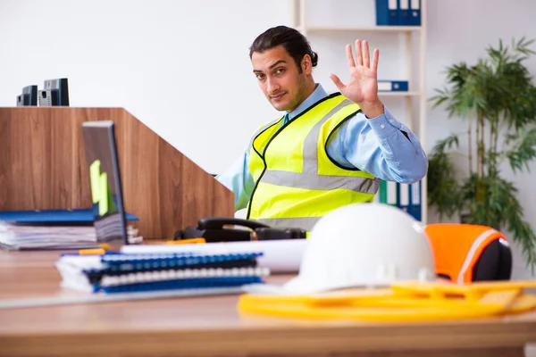 Young male architect working in the office — Stock Photo, Image