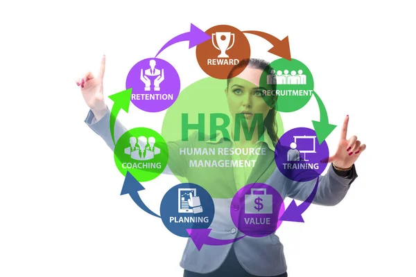 HRM - İş kadınlarıyla İnsan Kaynakları Yönetimi kavramı — Stok fotoğraf