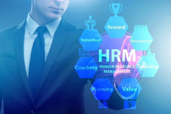 HRM - Human resource management concept met zakenman — Stockfoto