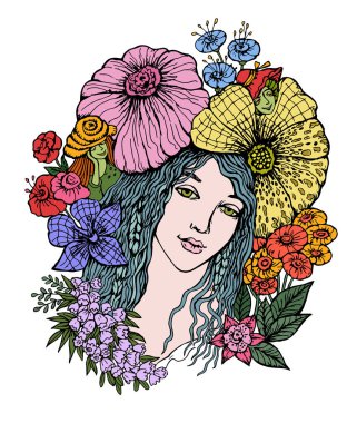 Güzel çiçek Fairy.For baskılı t gömlek, grafik tee, duvar kağıdı ve diğer tasarım.