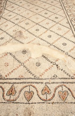 Bir antik döşeme mozaiği Caesaria'da parçası. İsrail.