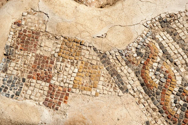 Bir Antik Döşeme Mozaiği Caesaria Parçası Srail — Stok fotoğraf